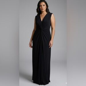 NWT IMAN Global Chic Ladies Elegant Weekend Party Maxi Dress 2X Plus Size Black